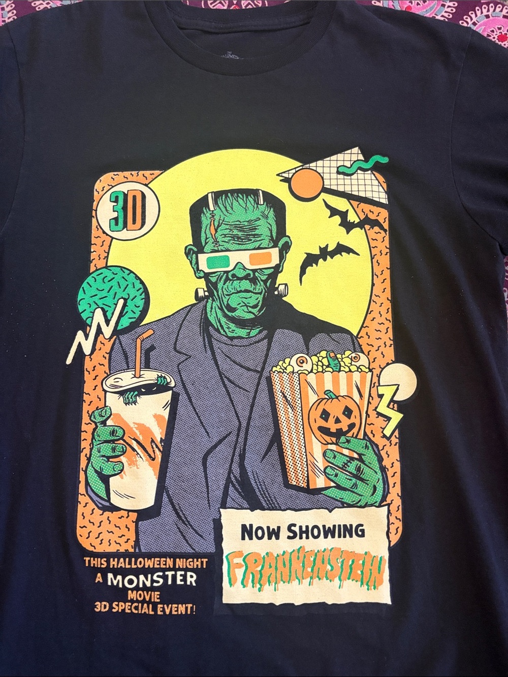 Frankenstein 3D Graphic Tee - Black